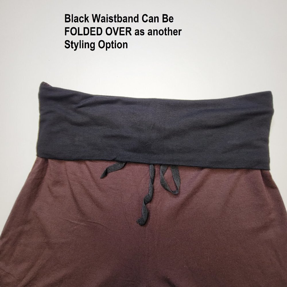 Brown and Black Slimming Flare Pants - One Size Fits Most - Picture 5 of 13